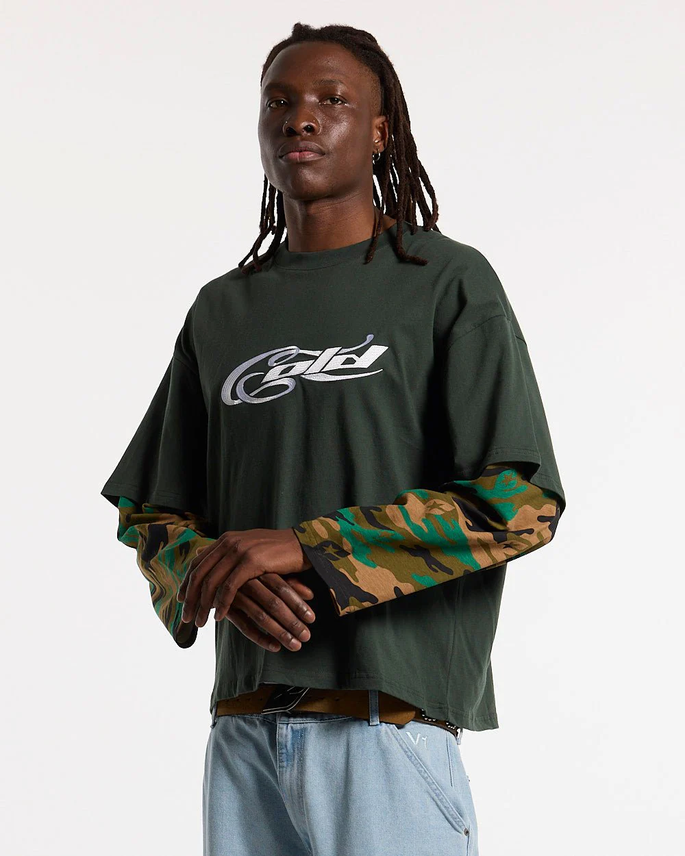 CAMO DOUBLE SLEEVE TEE DEEP FOREST - Image 2