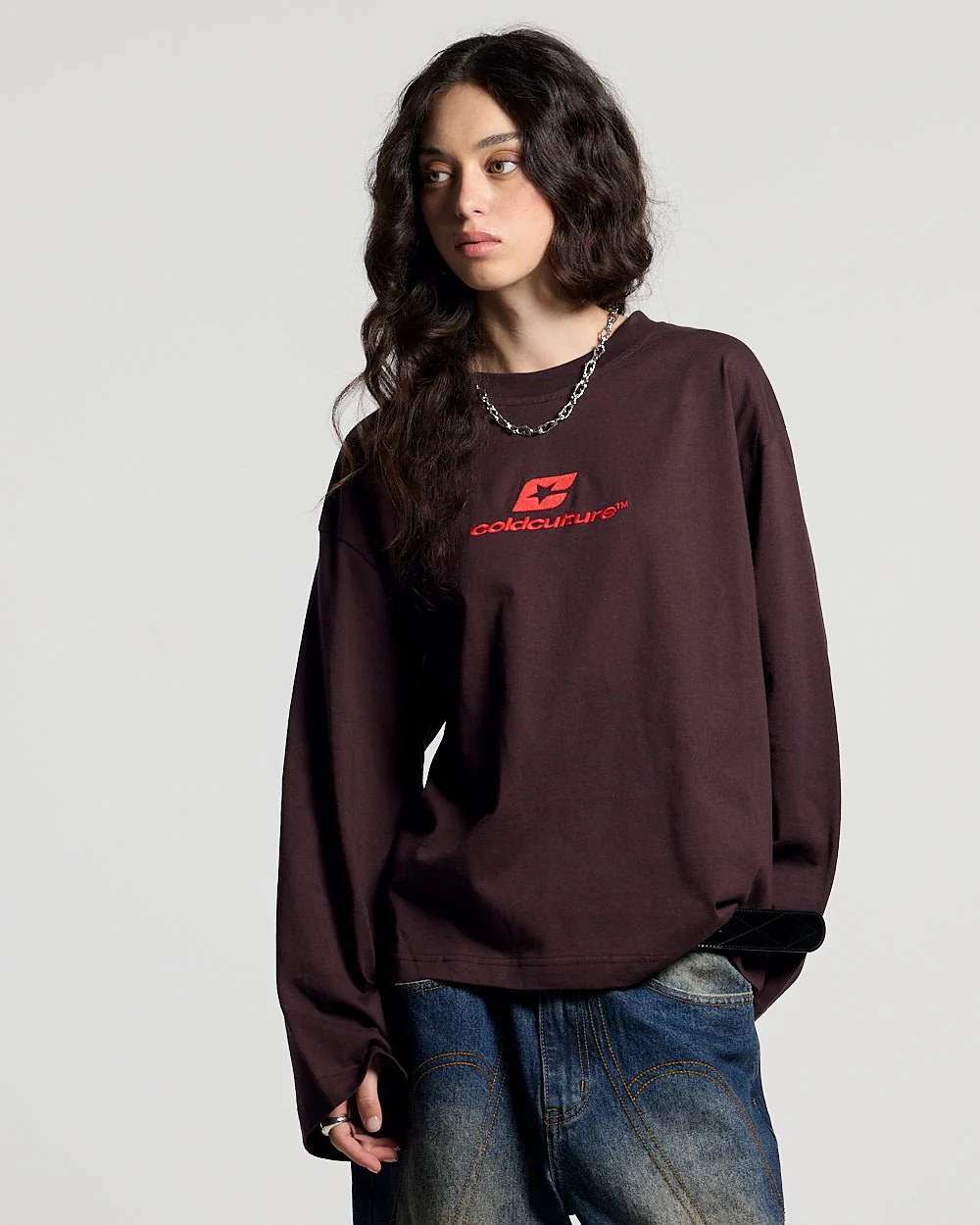 CURVED LONGSLEEVE BROWN - Image 6
