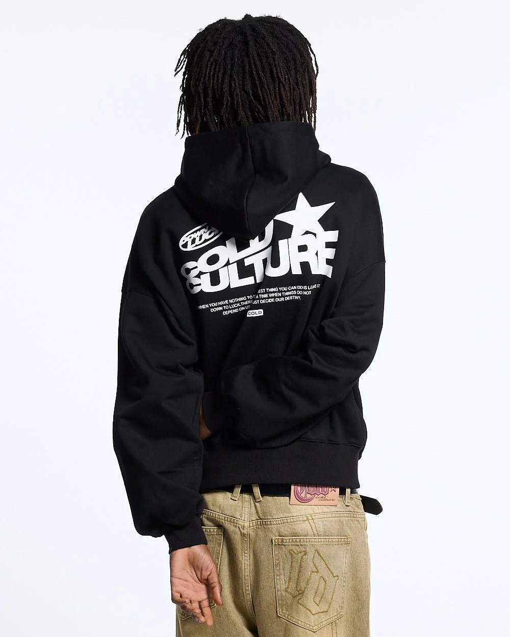 DOWN TO LUCK HOODIE BLACK AND WHITE - Image 2