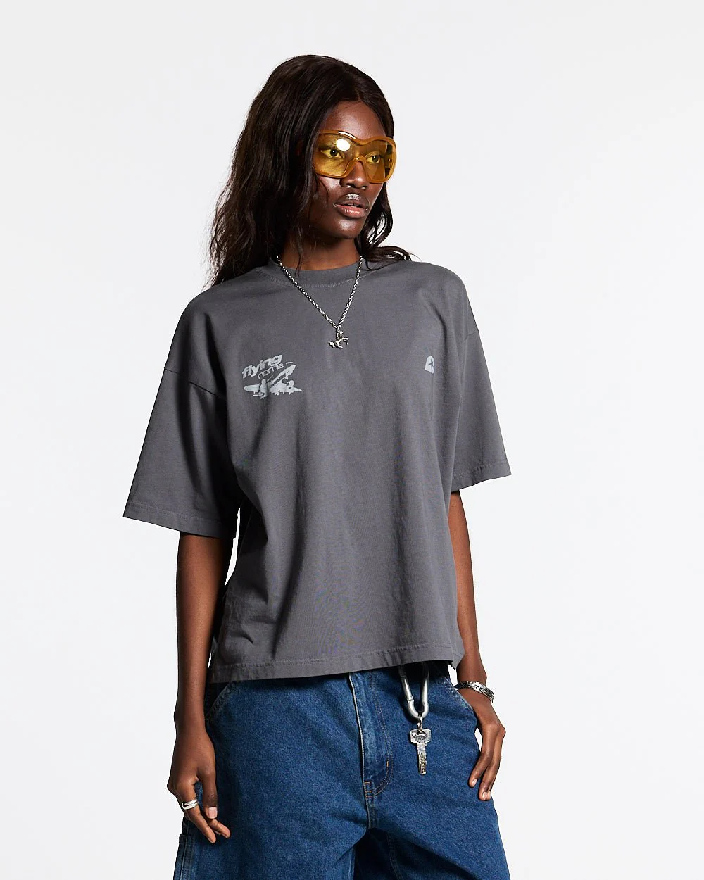 FLYING HOME TEE DOVE GREY - Image 6