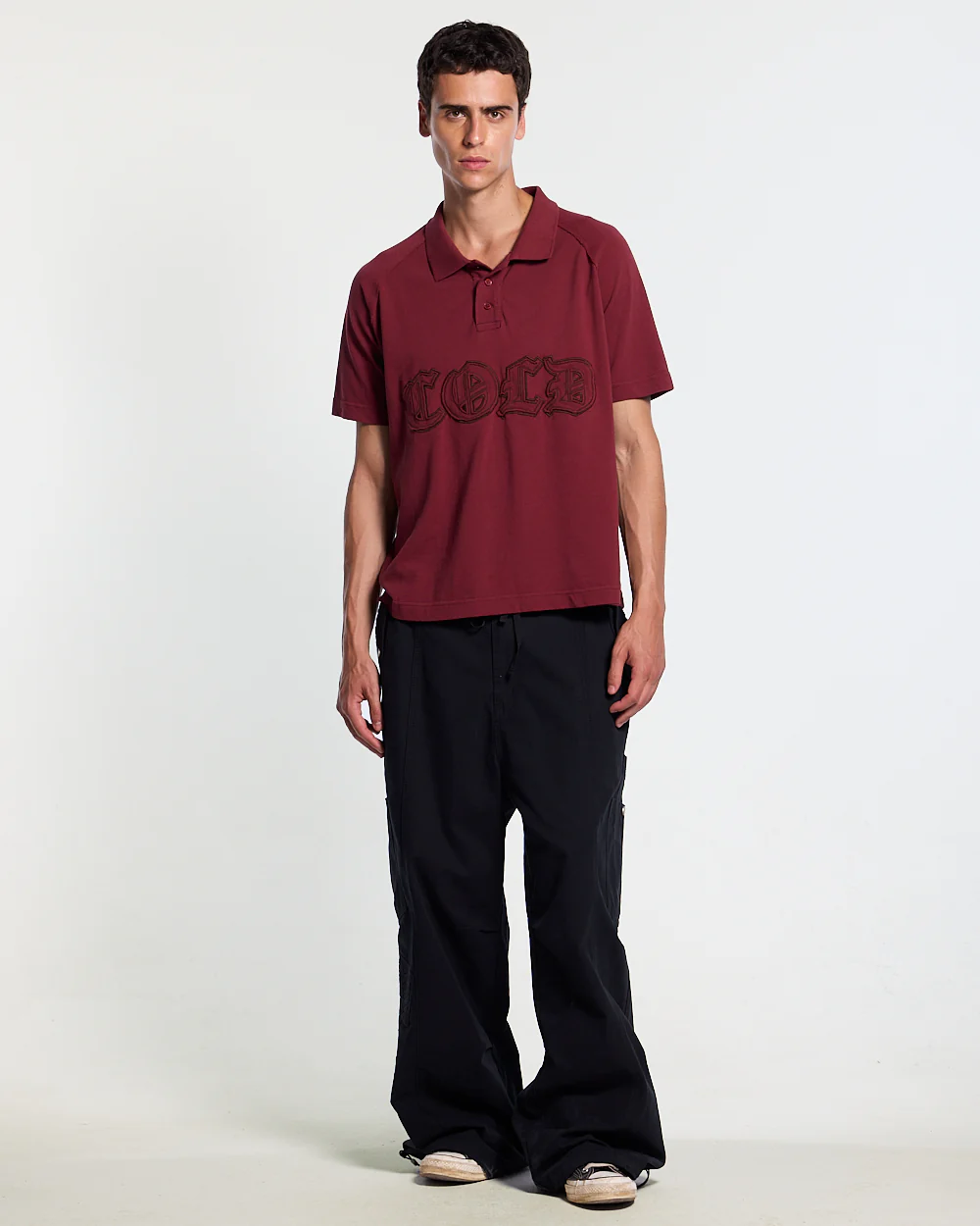 GOTHIC DISTRESSED POLO BURGUNDY - Image 4