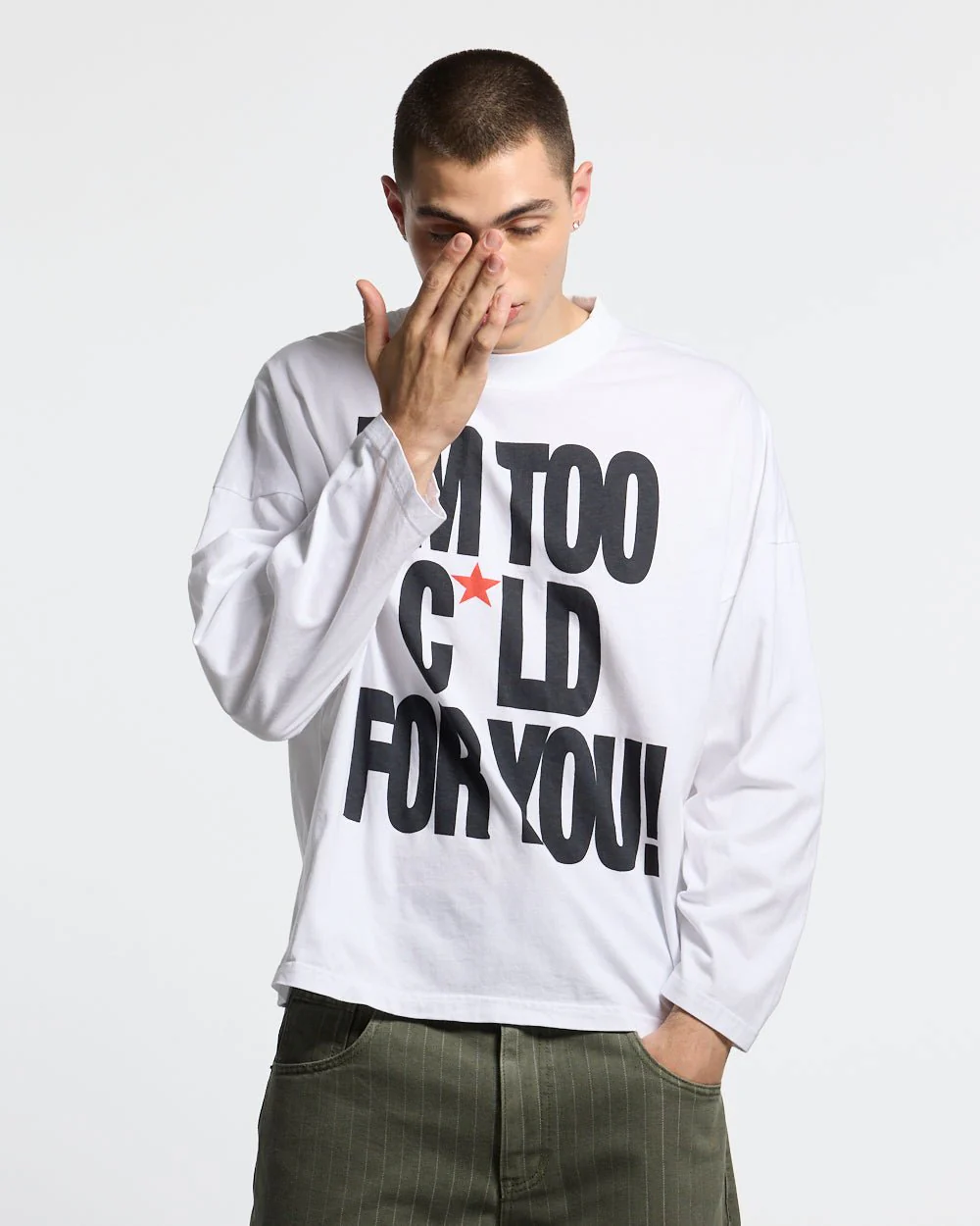 IM TOO COLD LONGSLEEVE TEE WHITE - Image 2