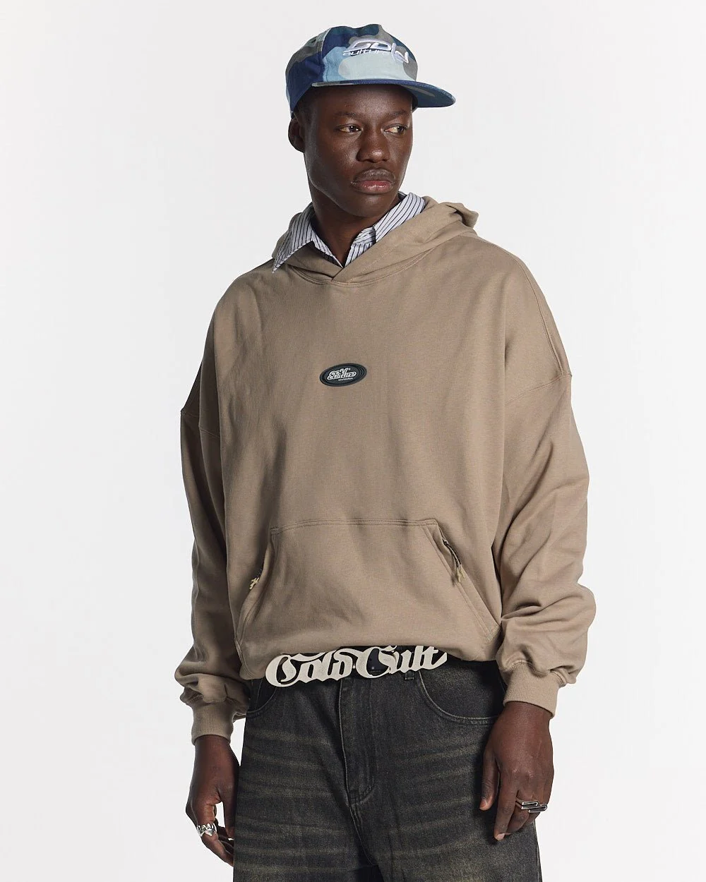 SILICONE DETAIL HOODIE SHADY BROWN - Image 2