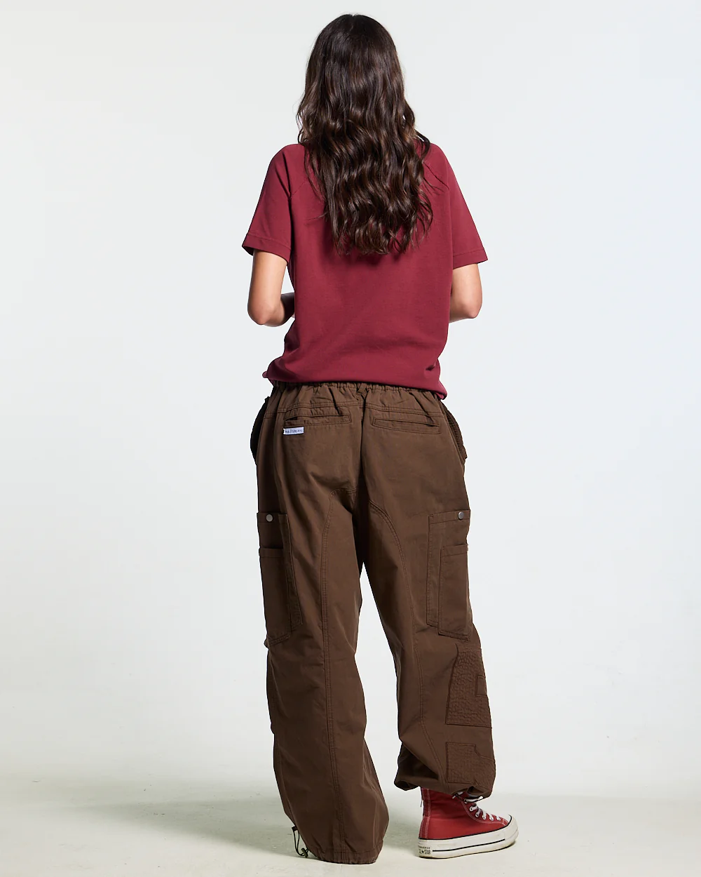 SOLID CARGO PANTS BROWN - Image 11