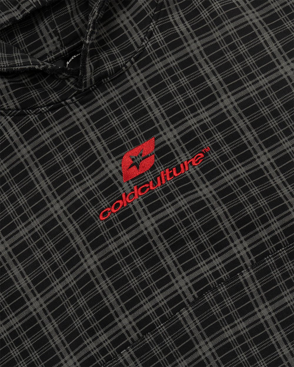 TARTAN HOODIE BLACK, GREY & RED - Image 8