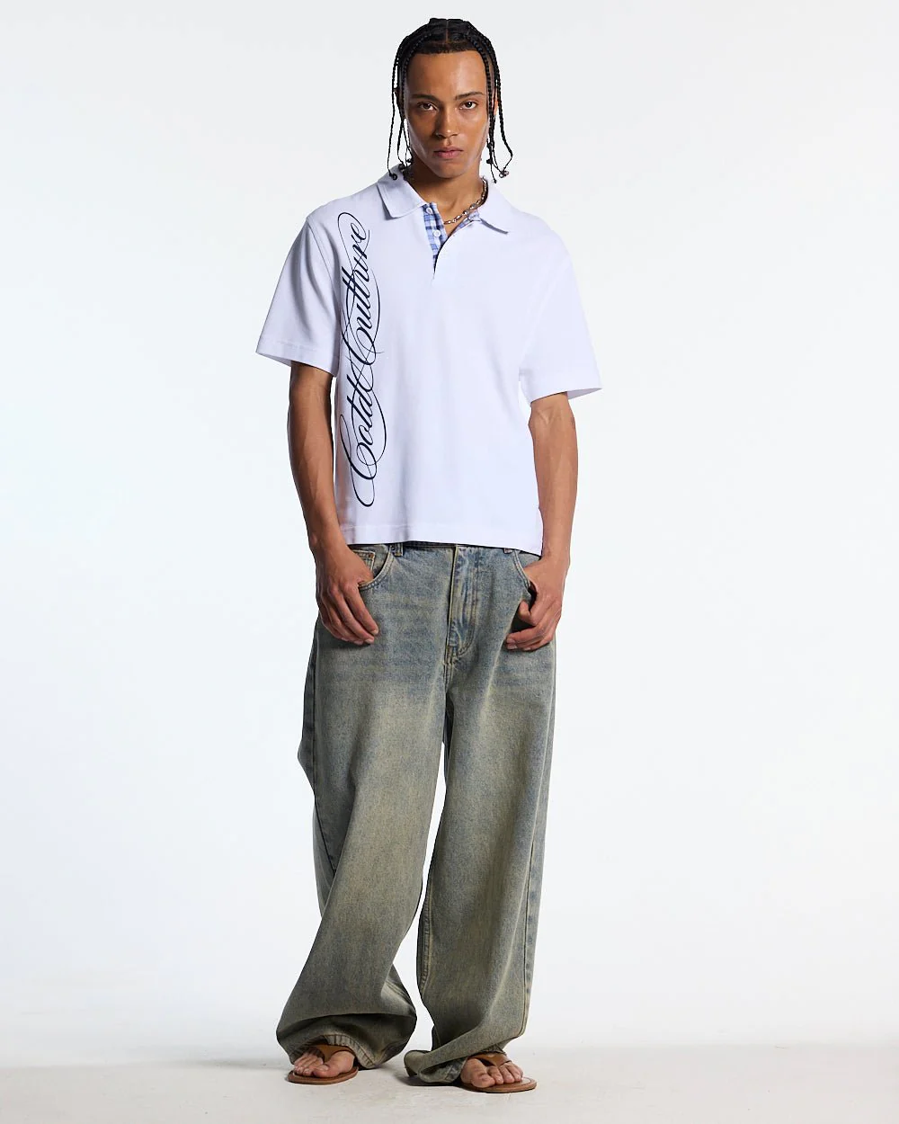 TARTAN SCRIPT POLO WHITE - Image 2