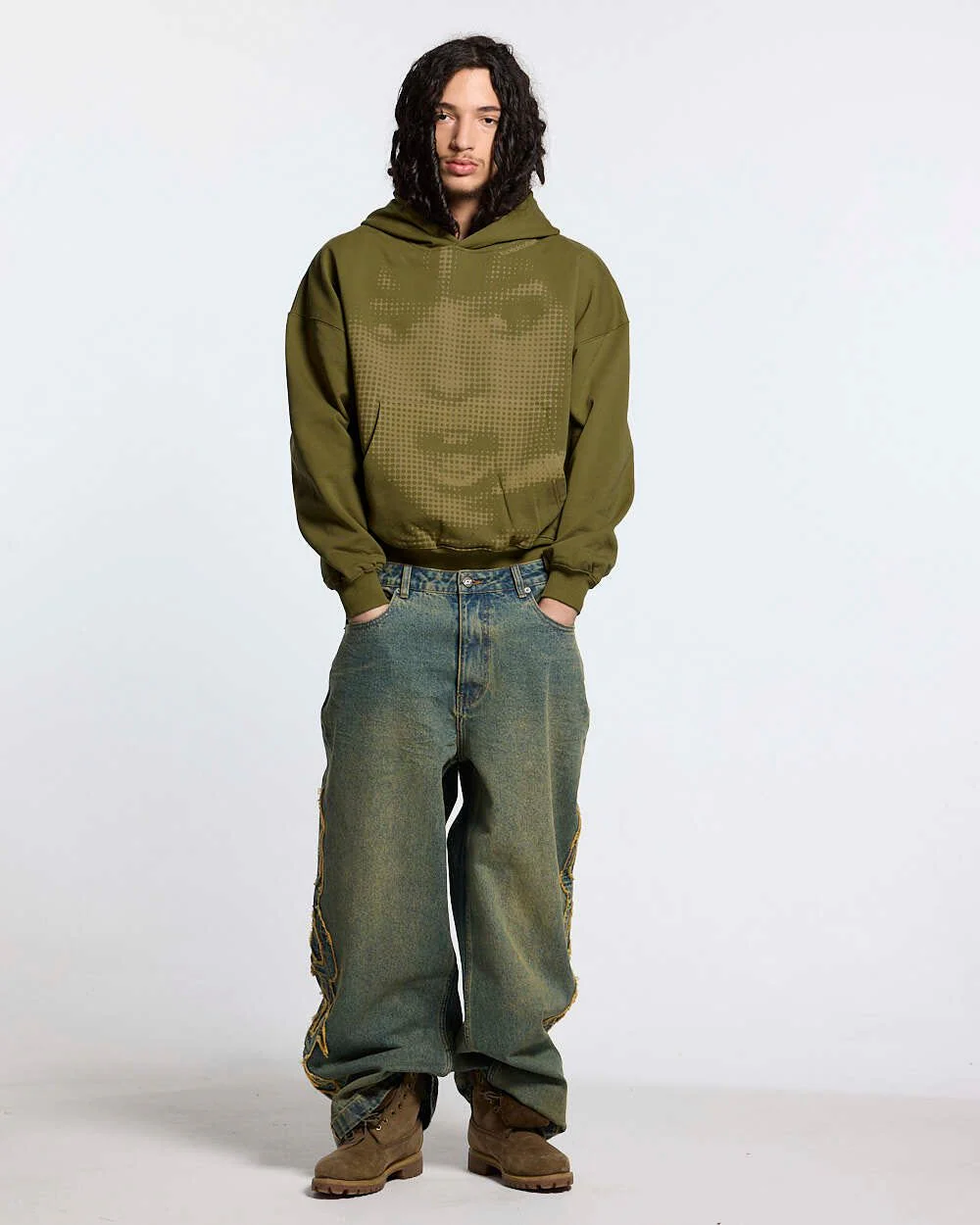 TRIBAL DISTRESSED V2 PANTS GREEN WASHED DENIM - Image 7
